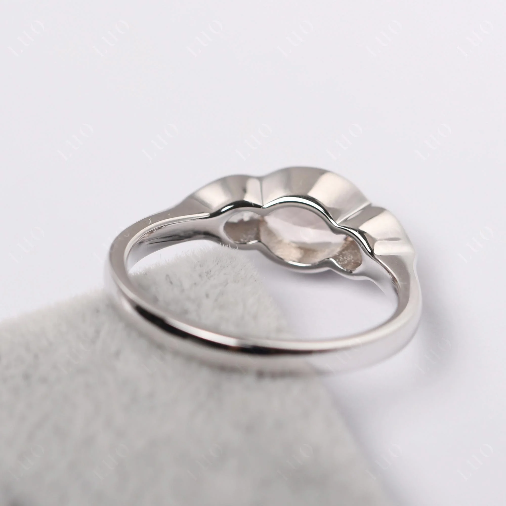 Morganite Three Stone Anniversary Ring - Image 13