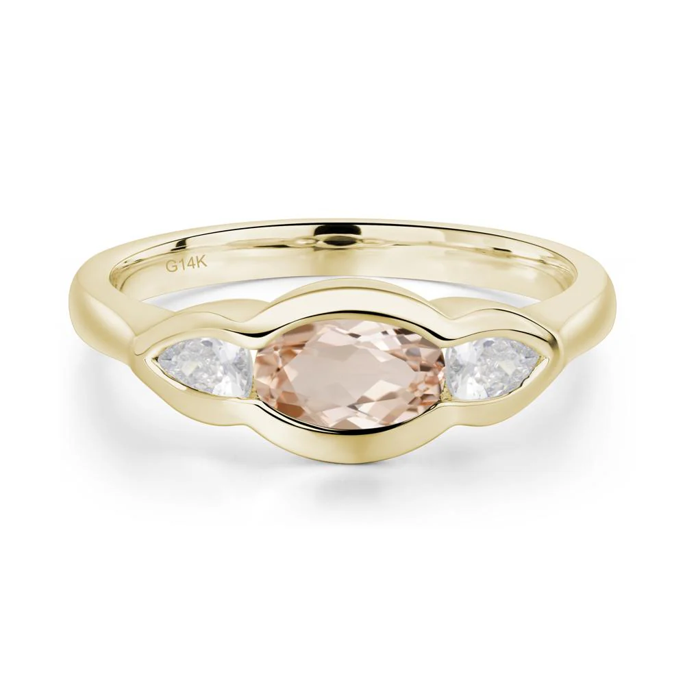Morganite Three Stone Anniversary Ring - Image 2