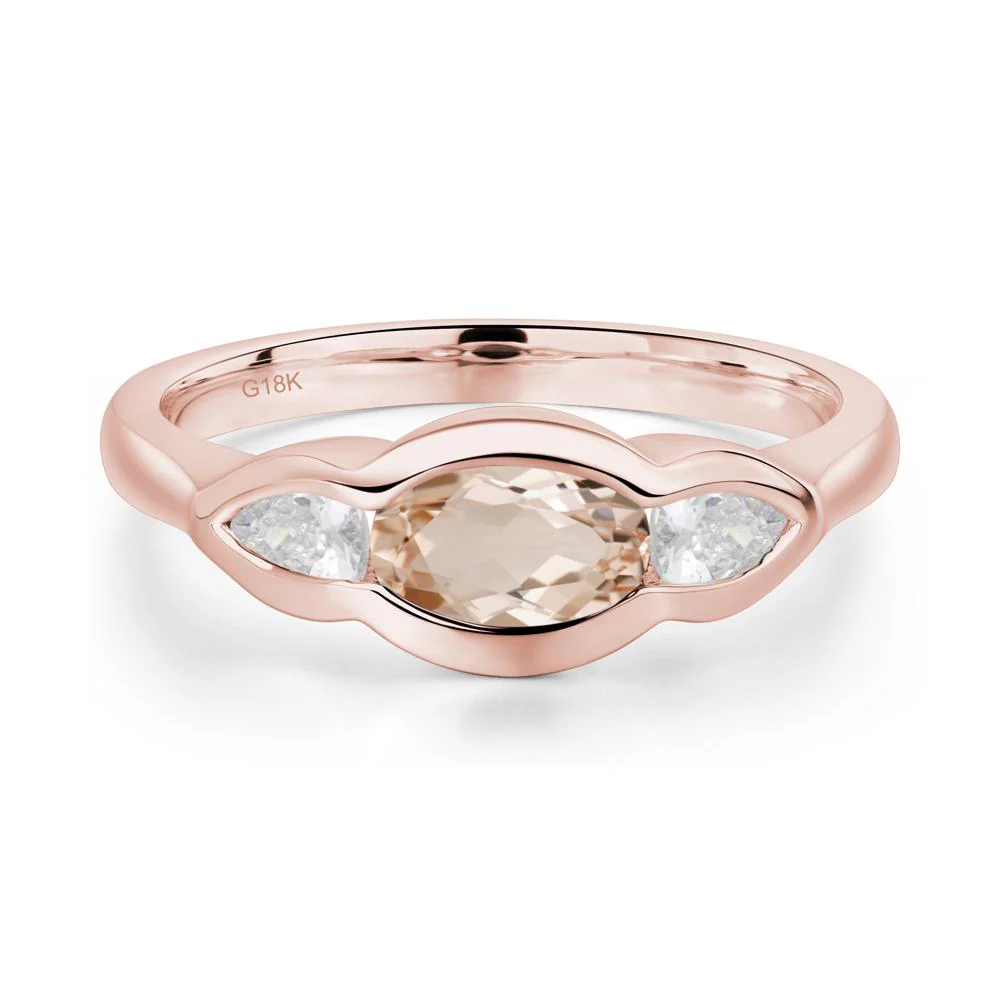 Morganite Three Stone Anniversary Ring - Image 4