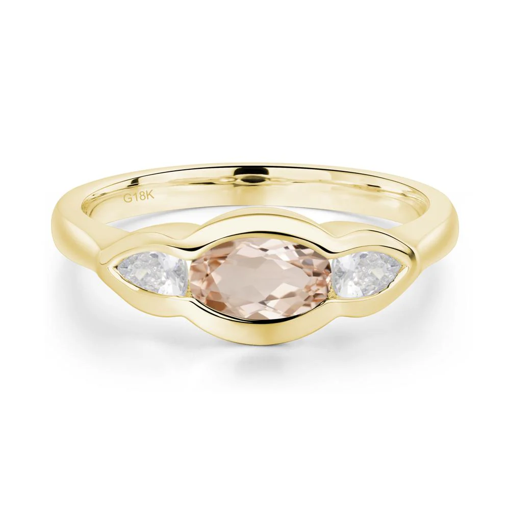 Morganite Three Stone Anniversary Ring - Image 5