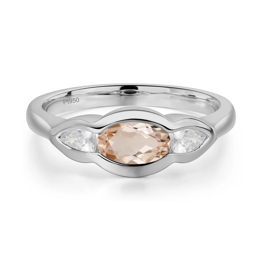 Morganite Three Stone Anniversary Ring - Image 6