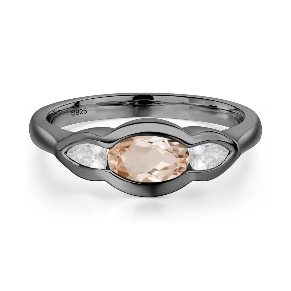 Morganite Three Stone Anniversary Ring - Image 8