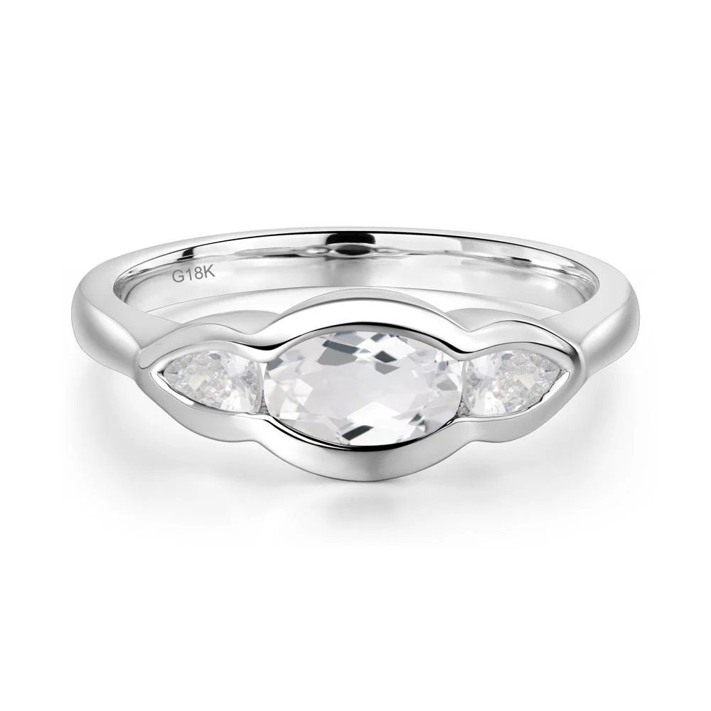 White Topaz Three Stone Anniversary Ring - Image 5