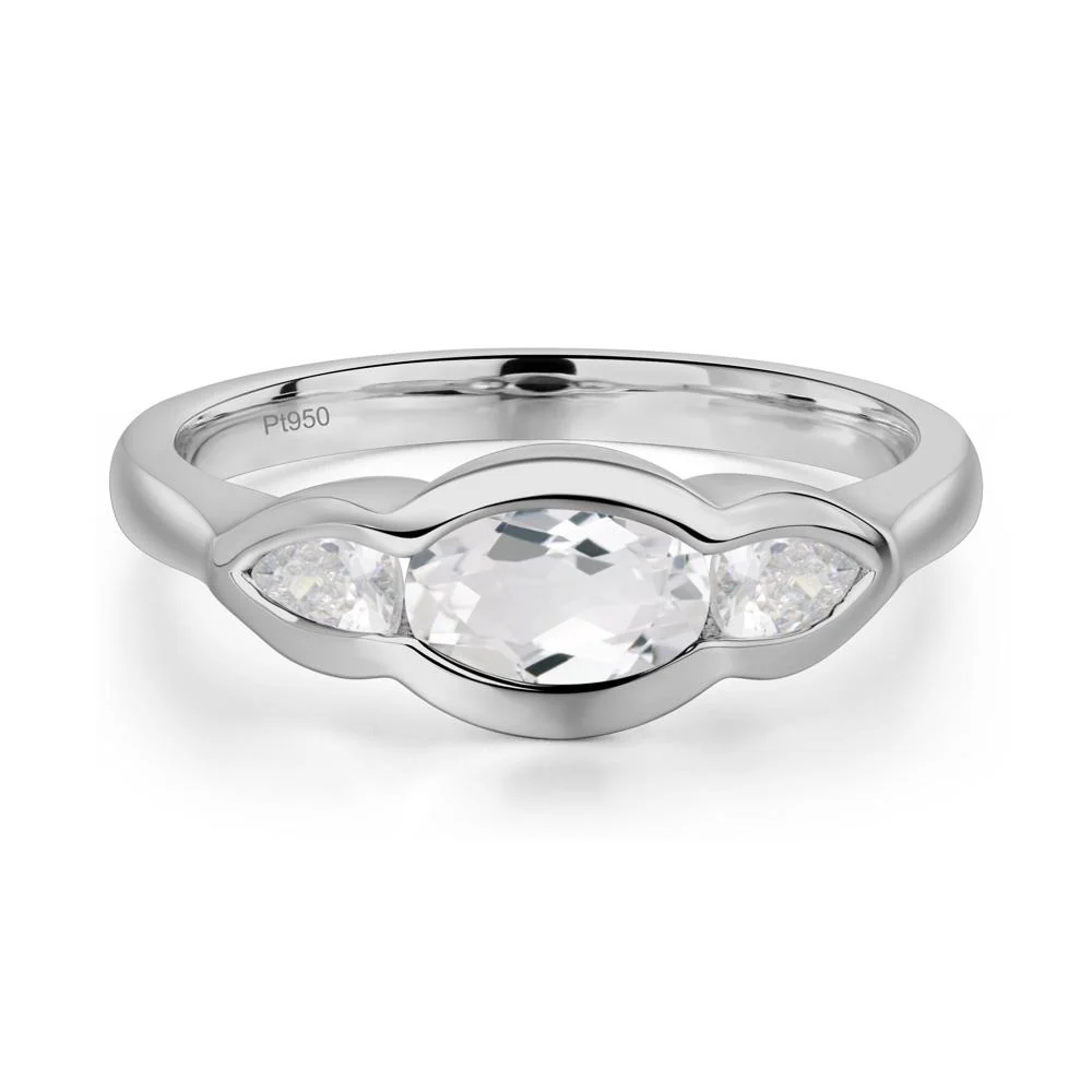 White Topaz Three Stone Anniversary Ring - Image 7