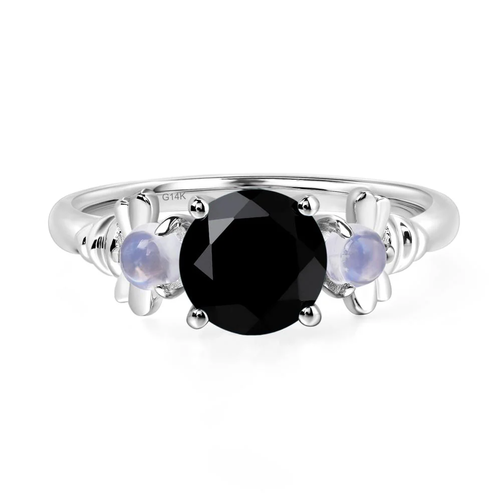 Black Spinel and Moonstone Bee Ring - Image 3