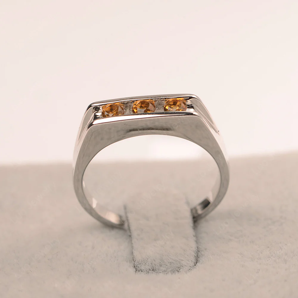 Citrine Wedding Band Ring
