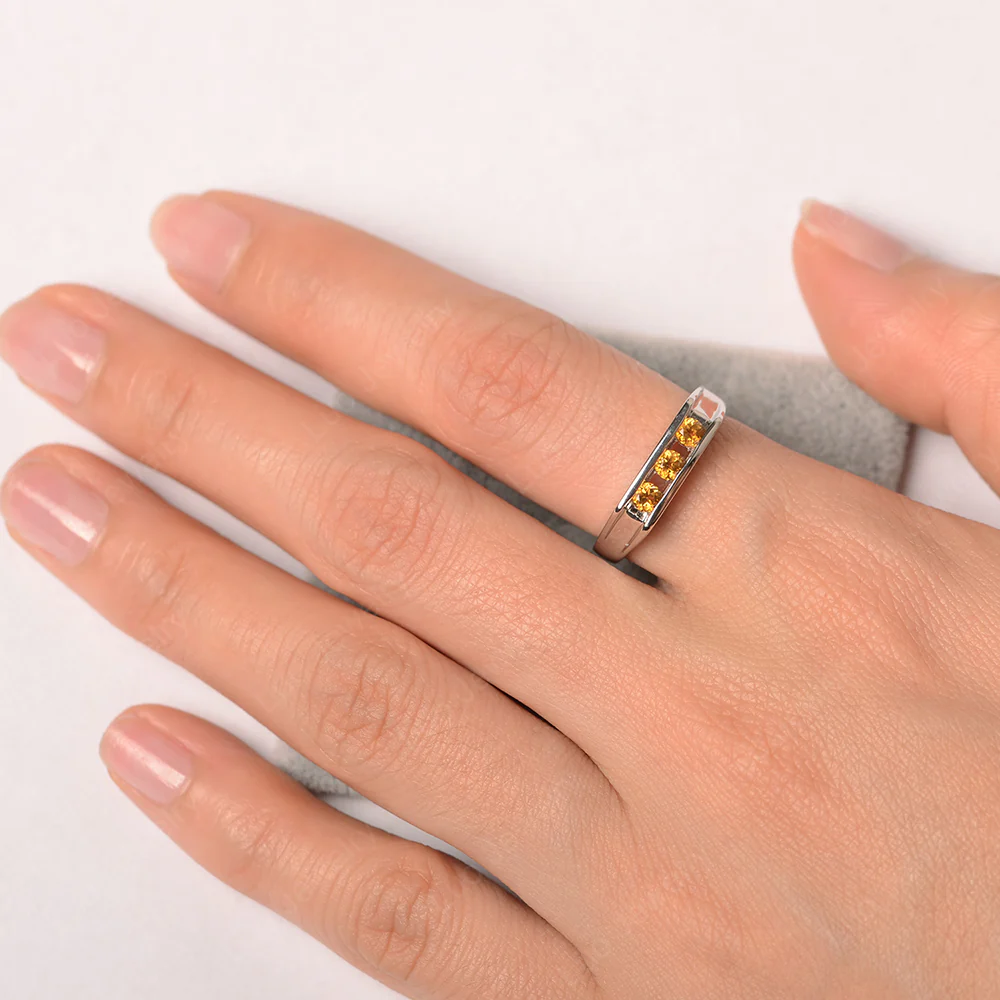 Citrine Wedding Band Ring - Image 4