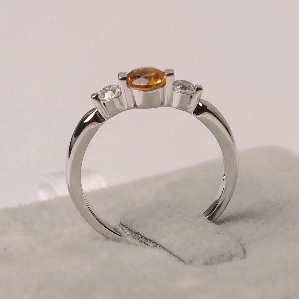 3 Stone Citrine Mothers Ring - Image 2