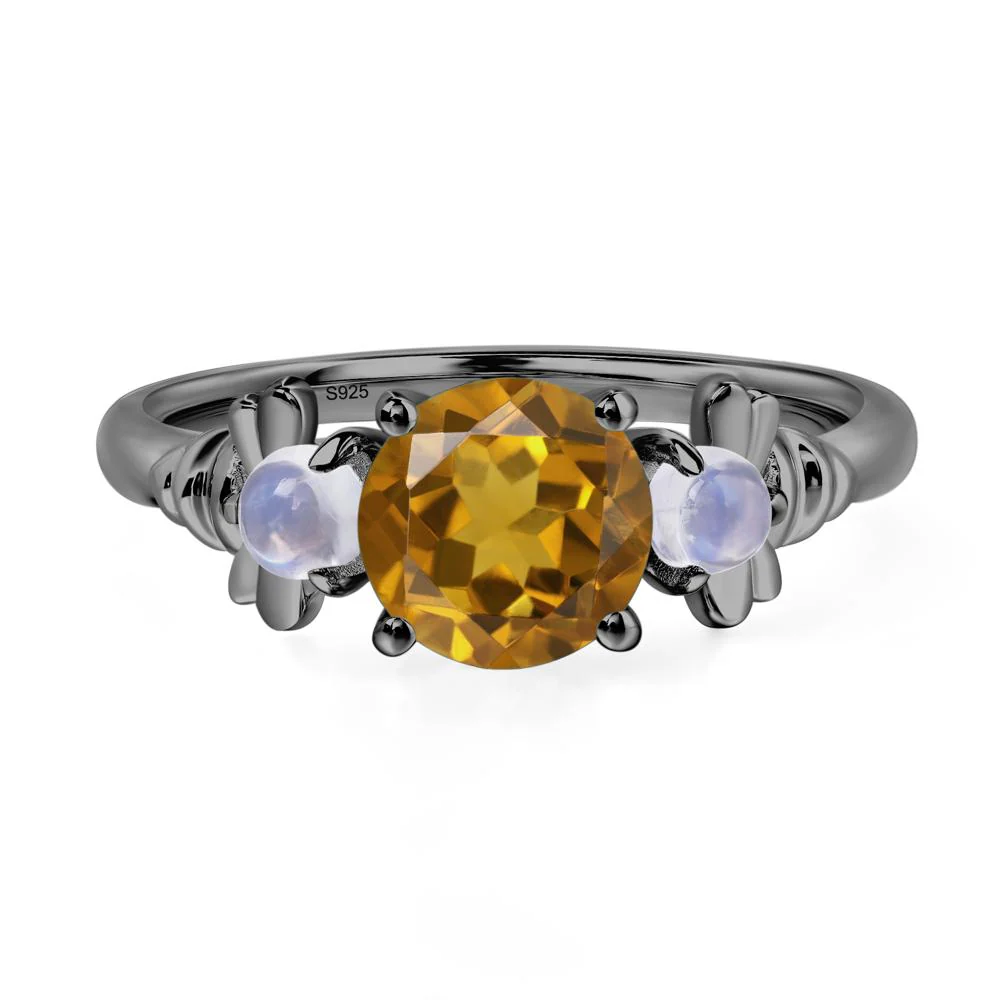 Citrine and Moonstone Honey Bee Ring - Image 3