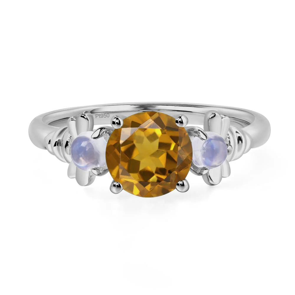 Citrine and Moonstone Honey Bee Ring - Image 6