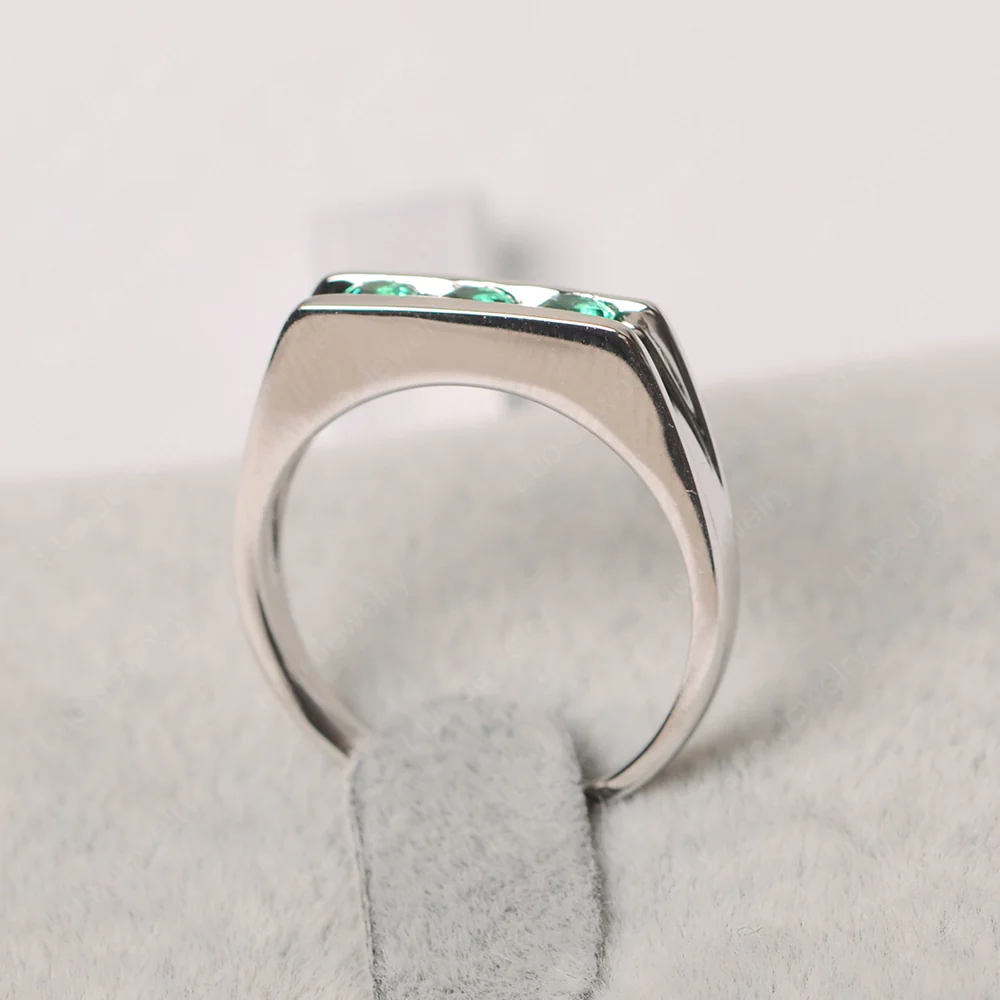 3 Stone Diopside Band Ring - Image 2