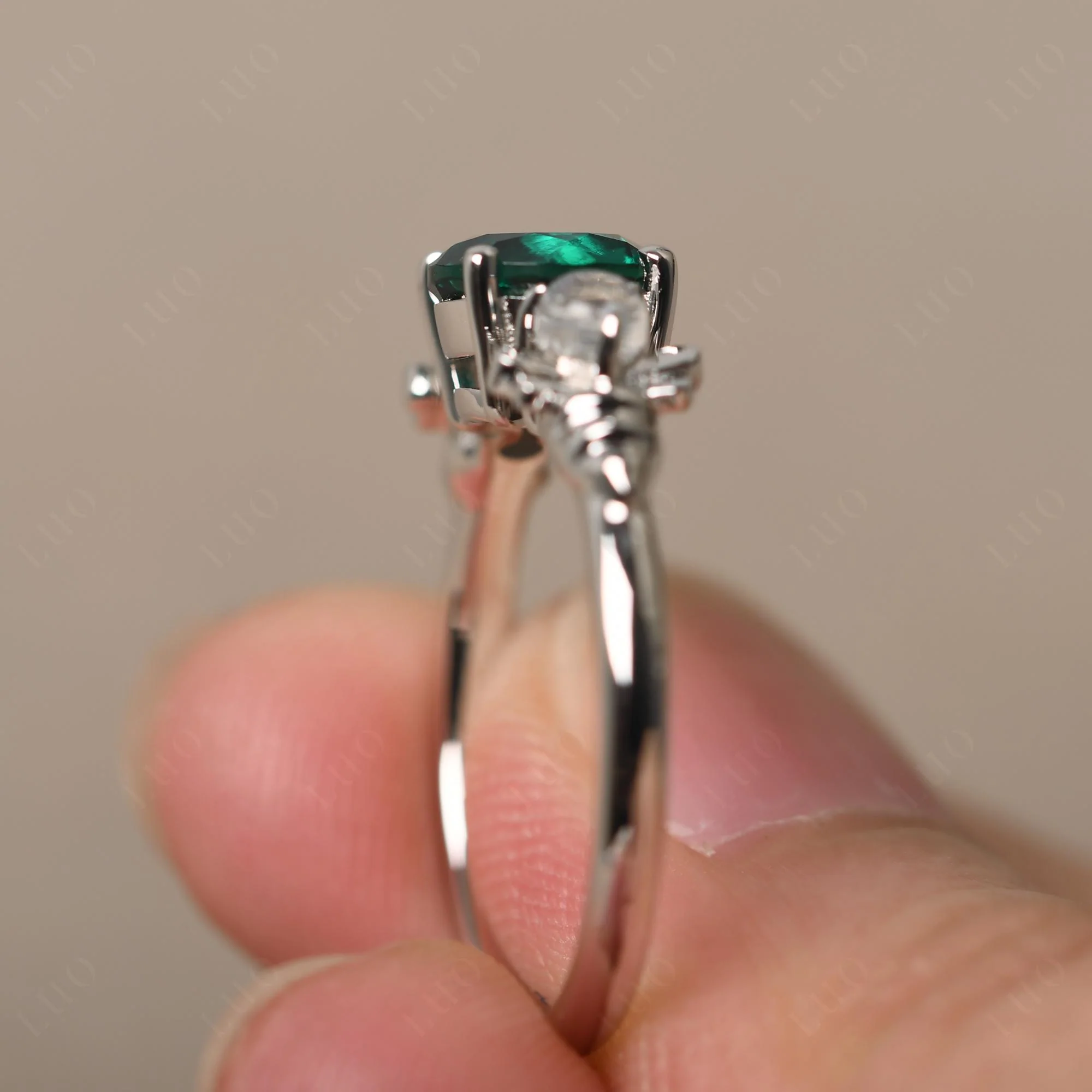 Emerald and Moonstone Bee Ring - Image 13