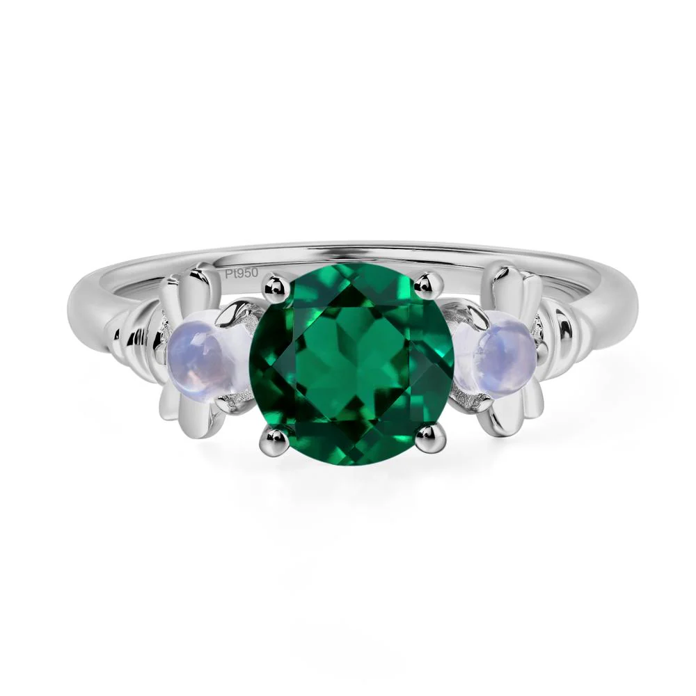 Emerald and Moonstone Bee Ring - Image 6