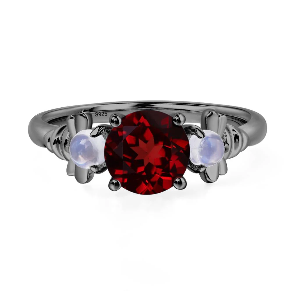 Garnet and Moonstone Honey Bee Ring - Image 3