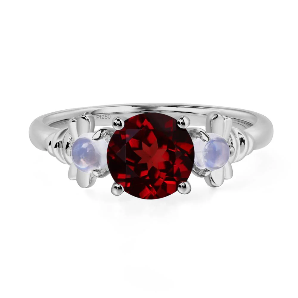 Garnet and Moonstone Honey Bee Ring - Image 6