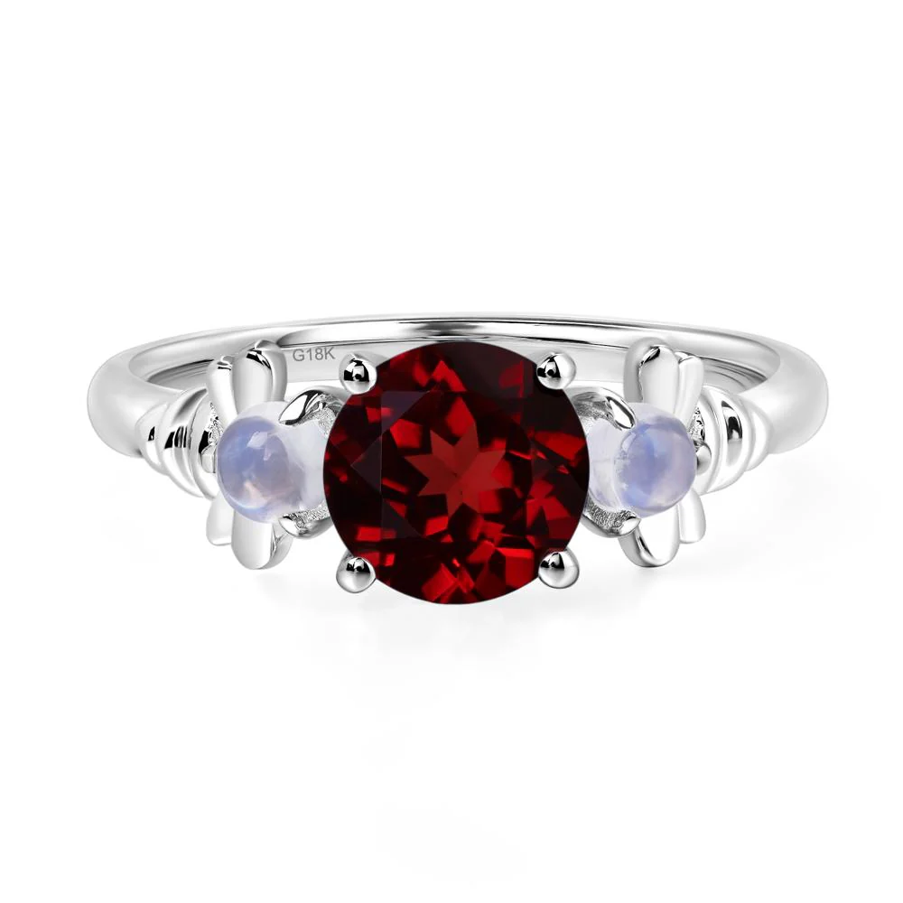 Garnet and Moonstone Honey Bee Ring - Image 7