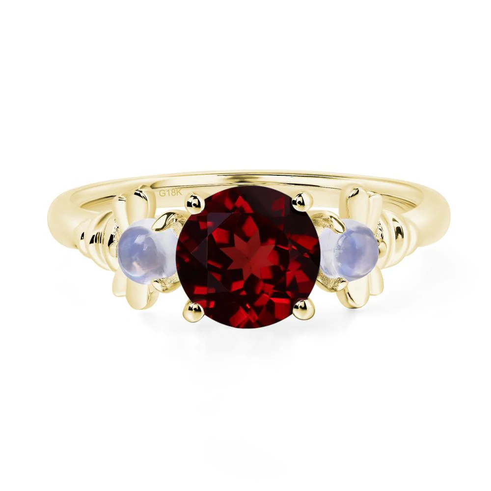 Garnet and Moonstone Honey Bee Ring - Image 8