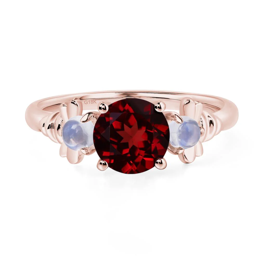 Garnet and Moonstone Honey Bee Ring - Image 9