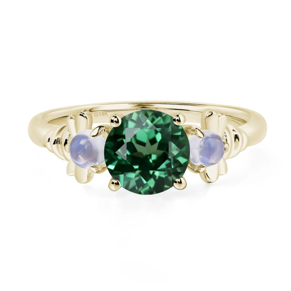 Green Sapphire and Moonstone Honey Bee Ring - Image 4