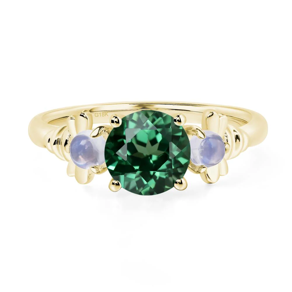 Green Sapphire and Moonstone Honey Bee Ring - Image 8