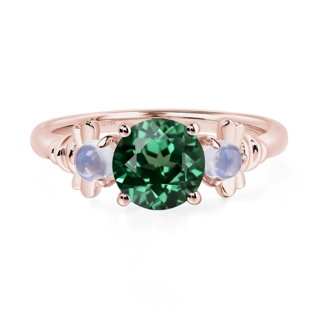 Green Sapphire and Moonstone Honey Bee Ring - Image 9