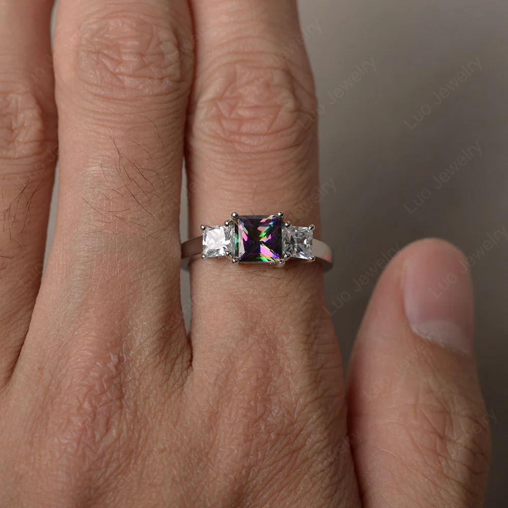 3 Stone Mystic Topaz Ring - Image 3