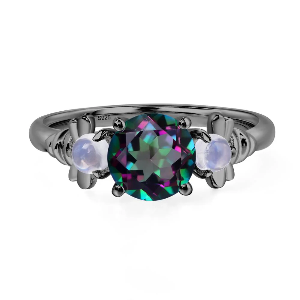 Mystic Topaz and Moonstone Honey Bee Ring - Image 3