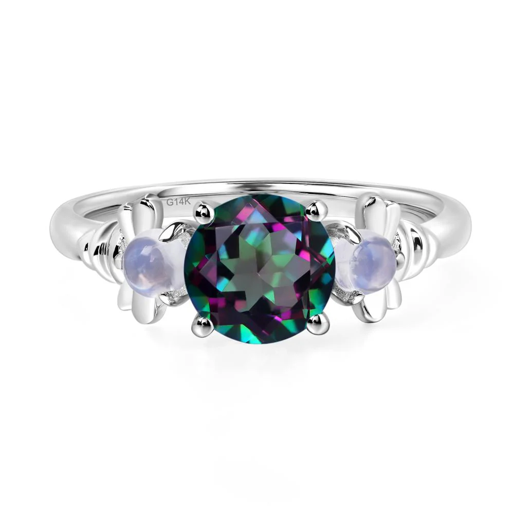 Mystic Topaz and Moonstone Honey Bee Ring - Image 4