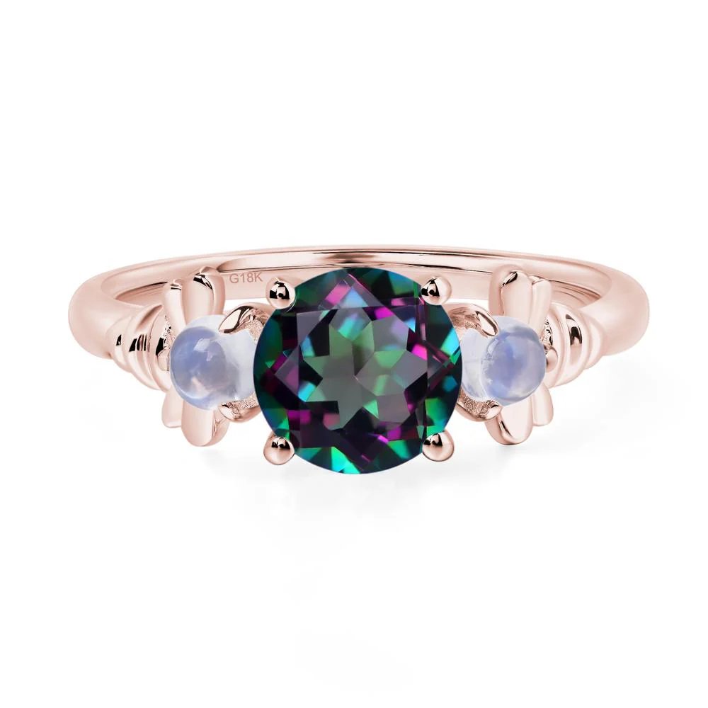 Mystic Topaz and Moonstone Honey Bee Ring - Image 9