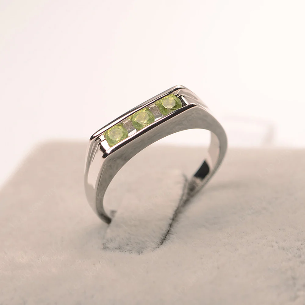Peridot Channel Wedding Ring