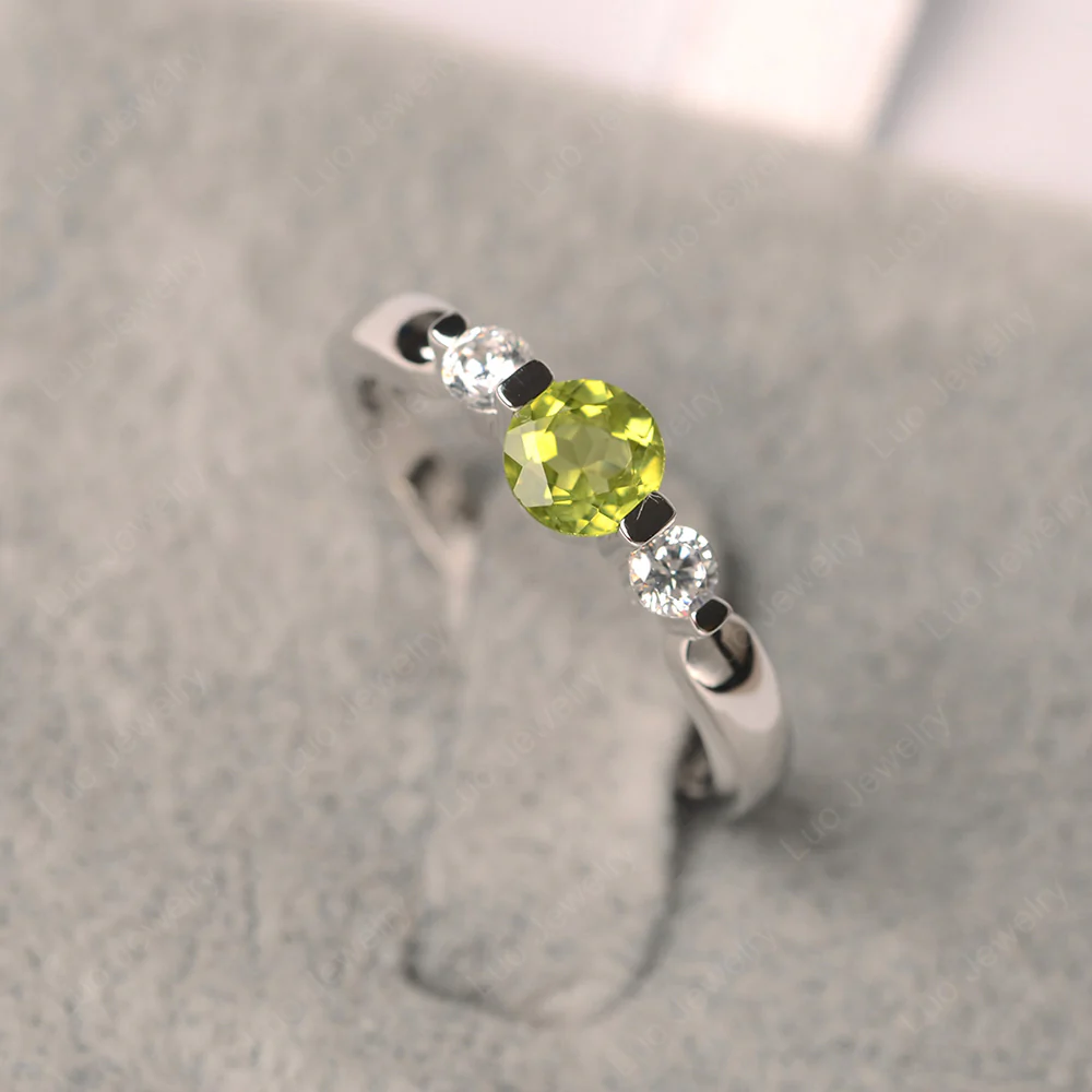 3 Stone Peridot Mothers Ring