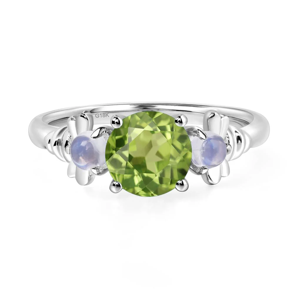 Peridot and Moonstone Honey Bee Ring - Image 7