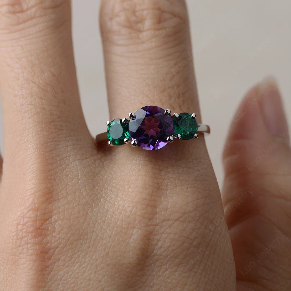 Amethyst and Emerald Ring - Image 5