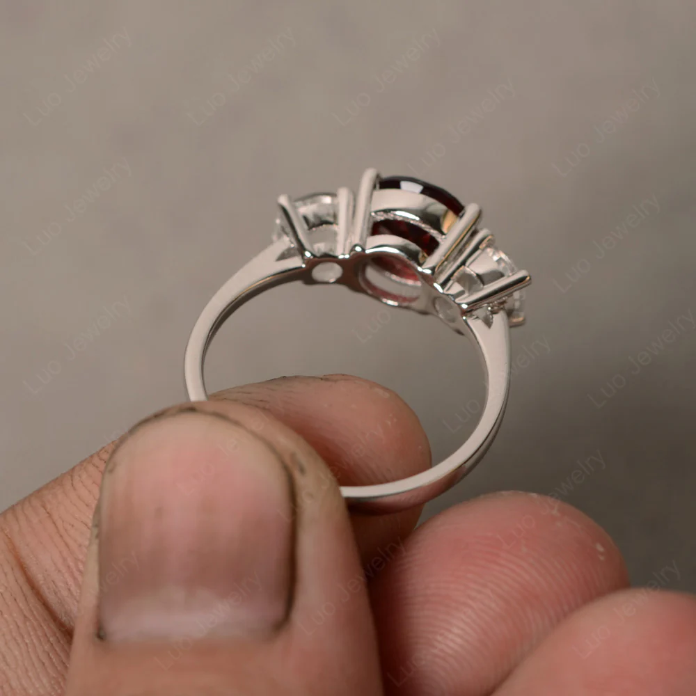 Garnet and White Topaz Ring - Image 2