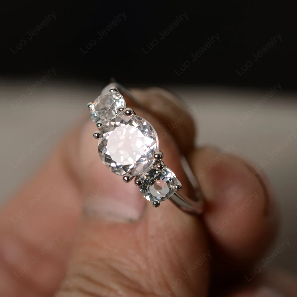Morganite Three Stone Ring