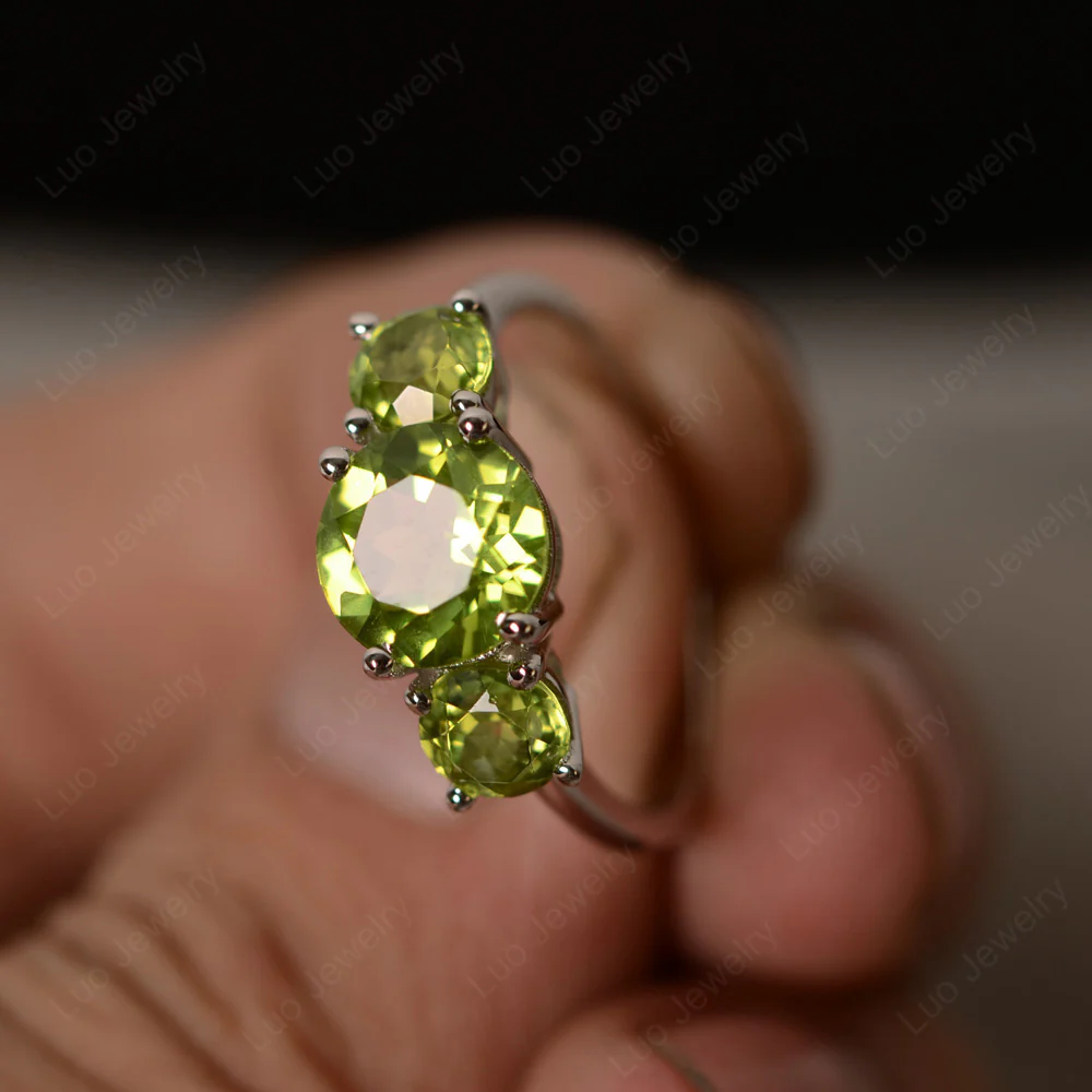 Peridot Three Stone Ring