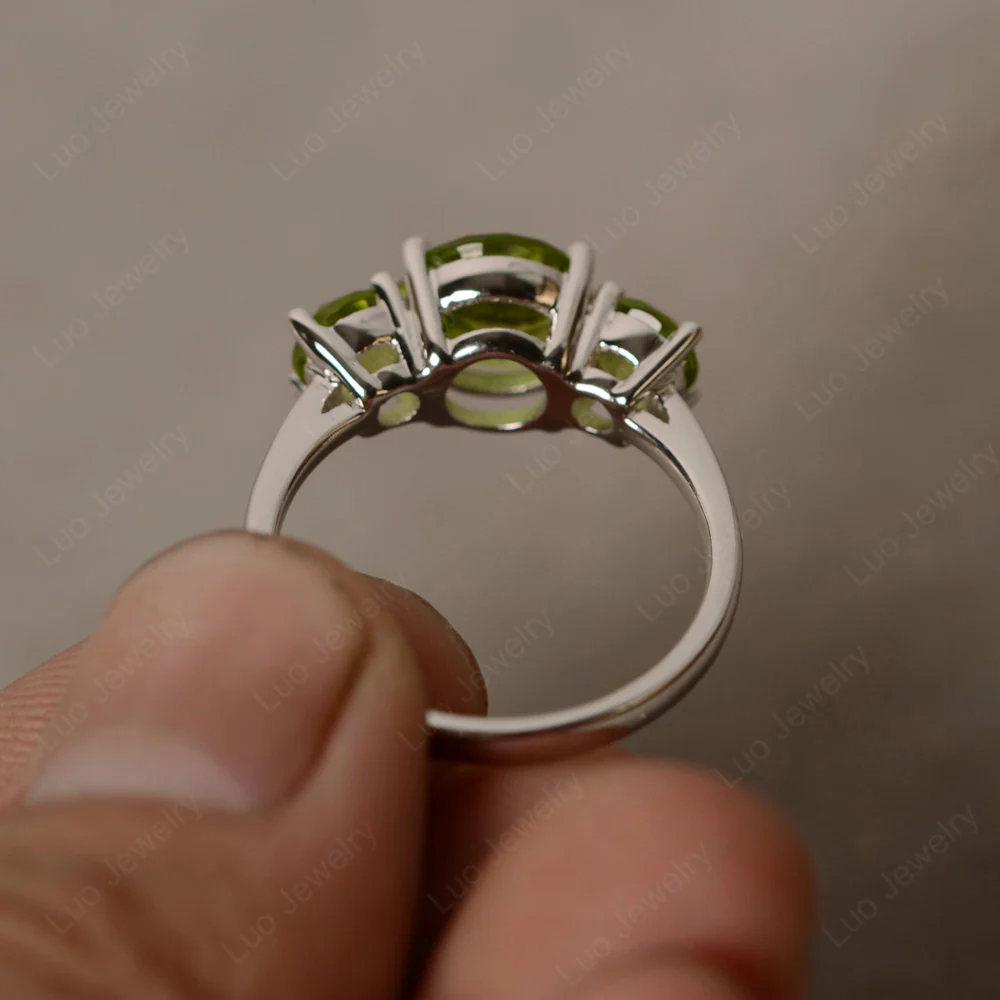 Peridot Three Stone Ring - Image 2