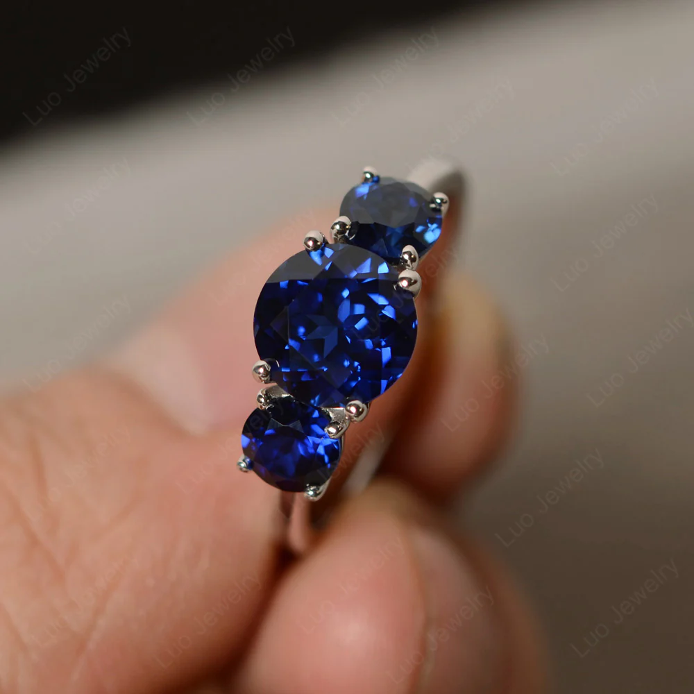 Sapphire Three Stone Ring - Image 2