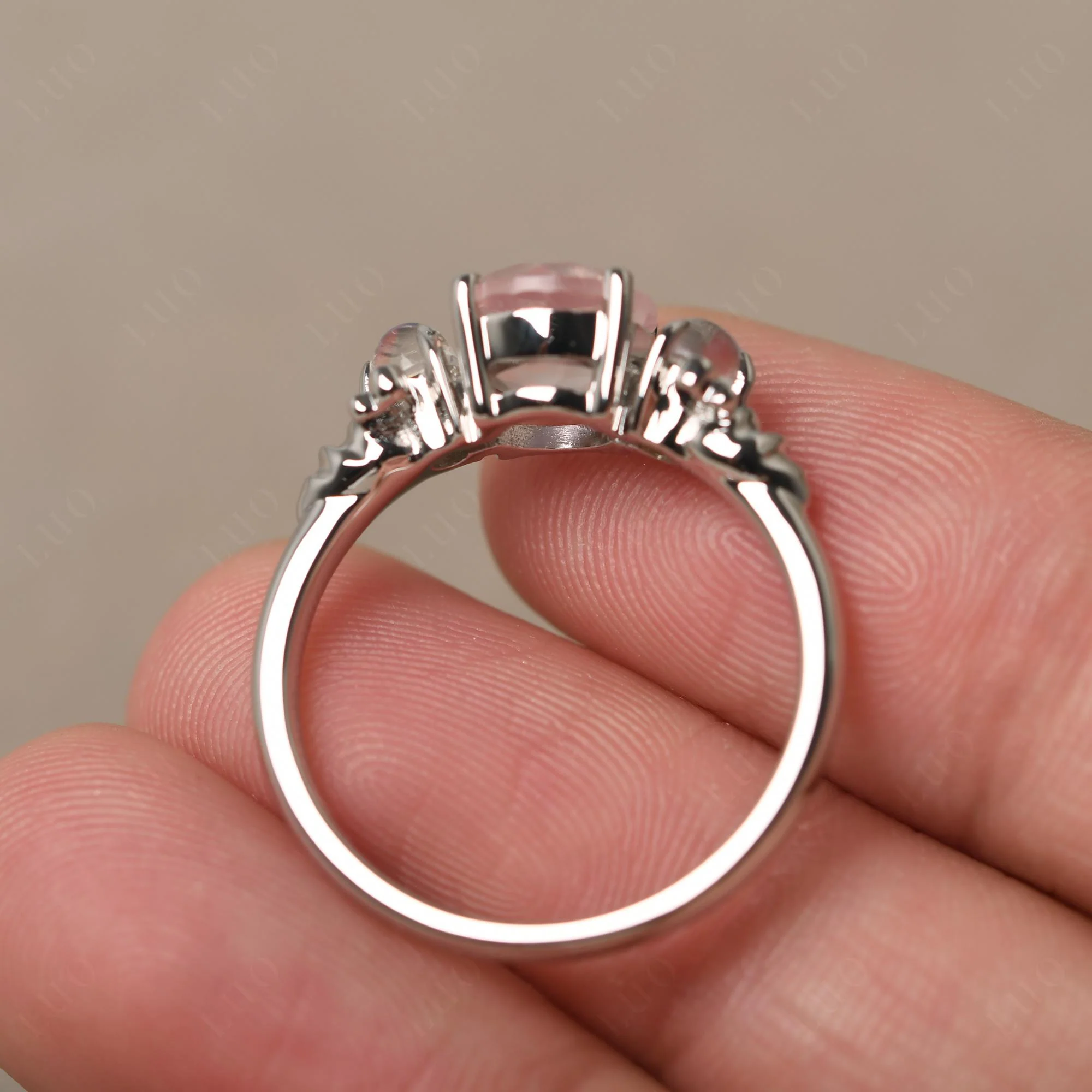 Rose Quartz and Moonstone Bee Ring - Image 12