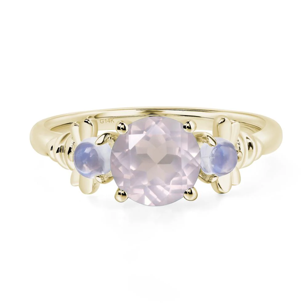 Rose Quartz and Moonstone Bee Ring - Image 4
