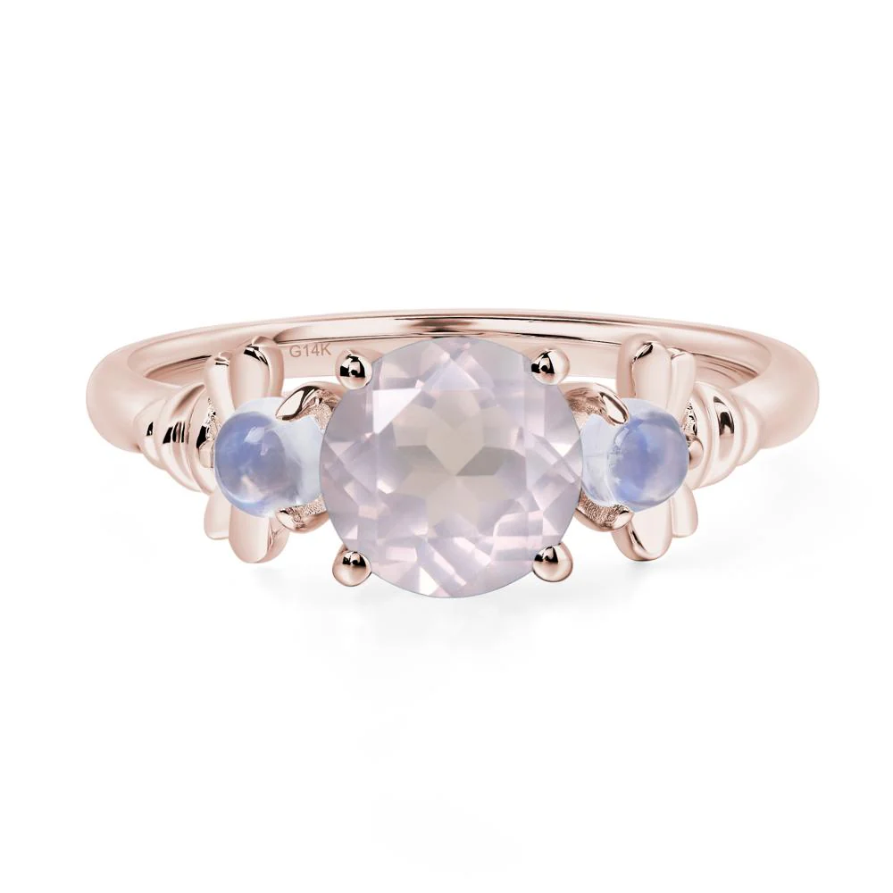 Rose Quartz and Moonstone Bee Ring - Image 5