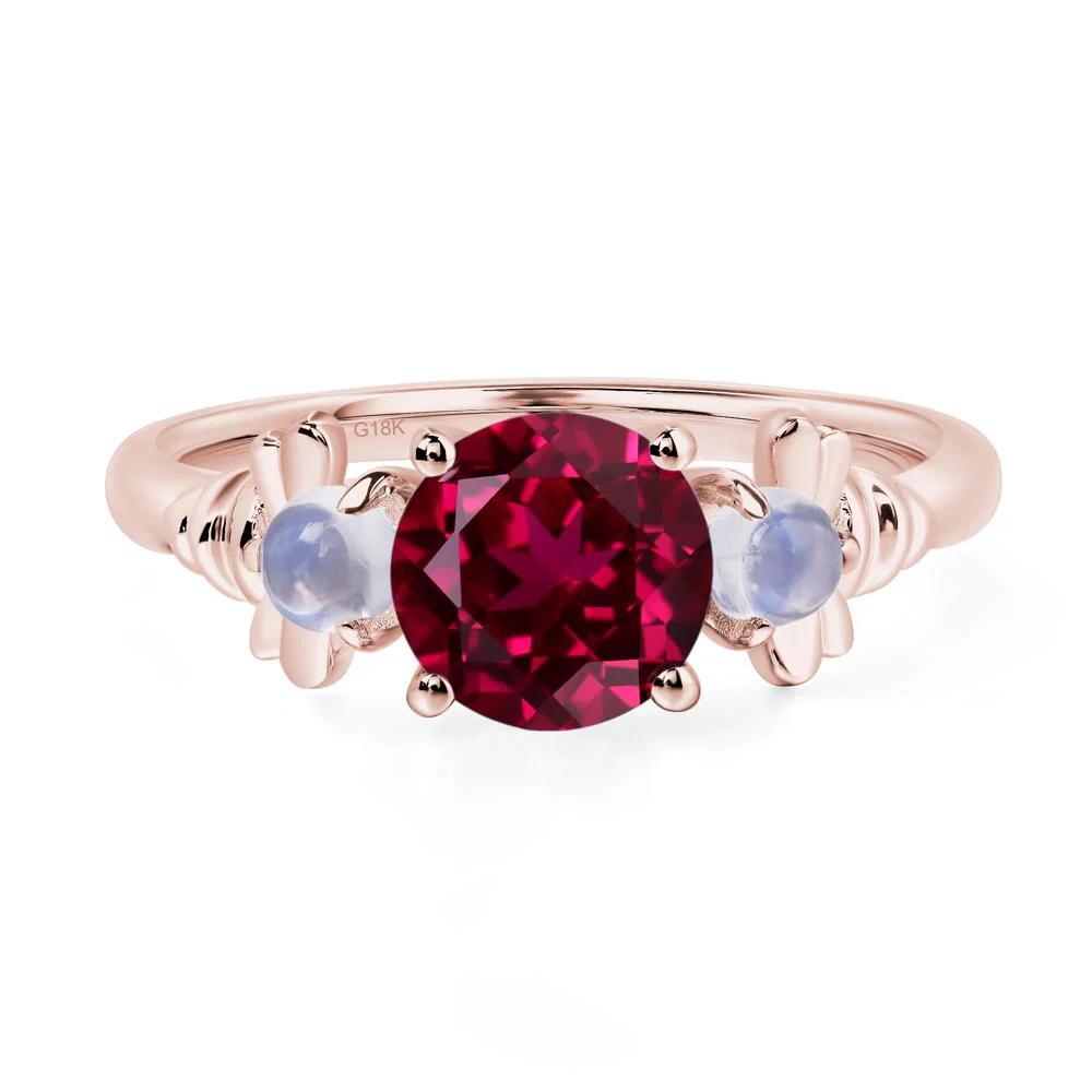 Ruby and Moonstone Honey Bee Ring - Image 9