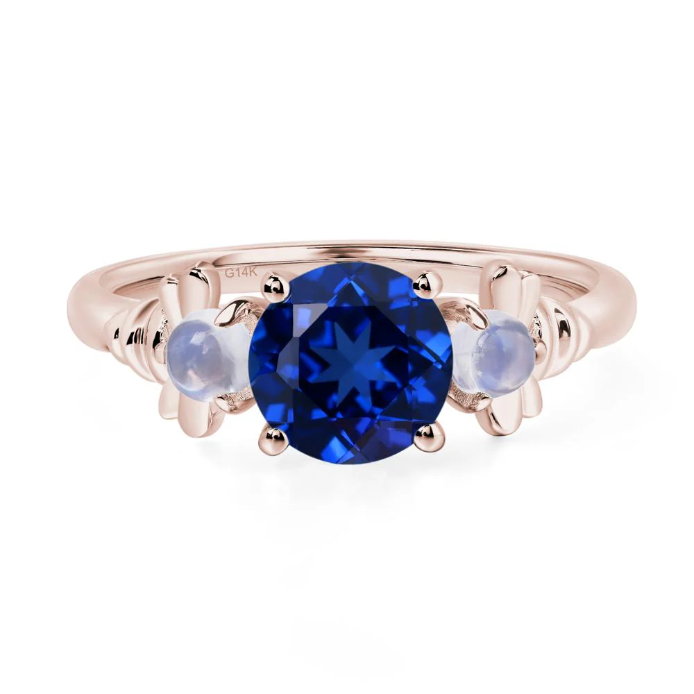 Sapphire and Moonstone Bee Ring