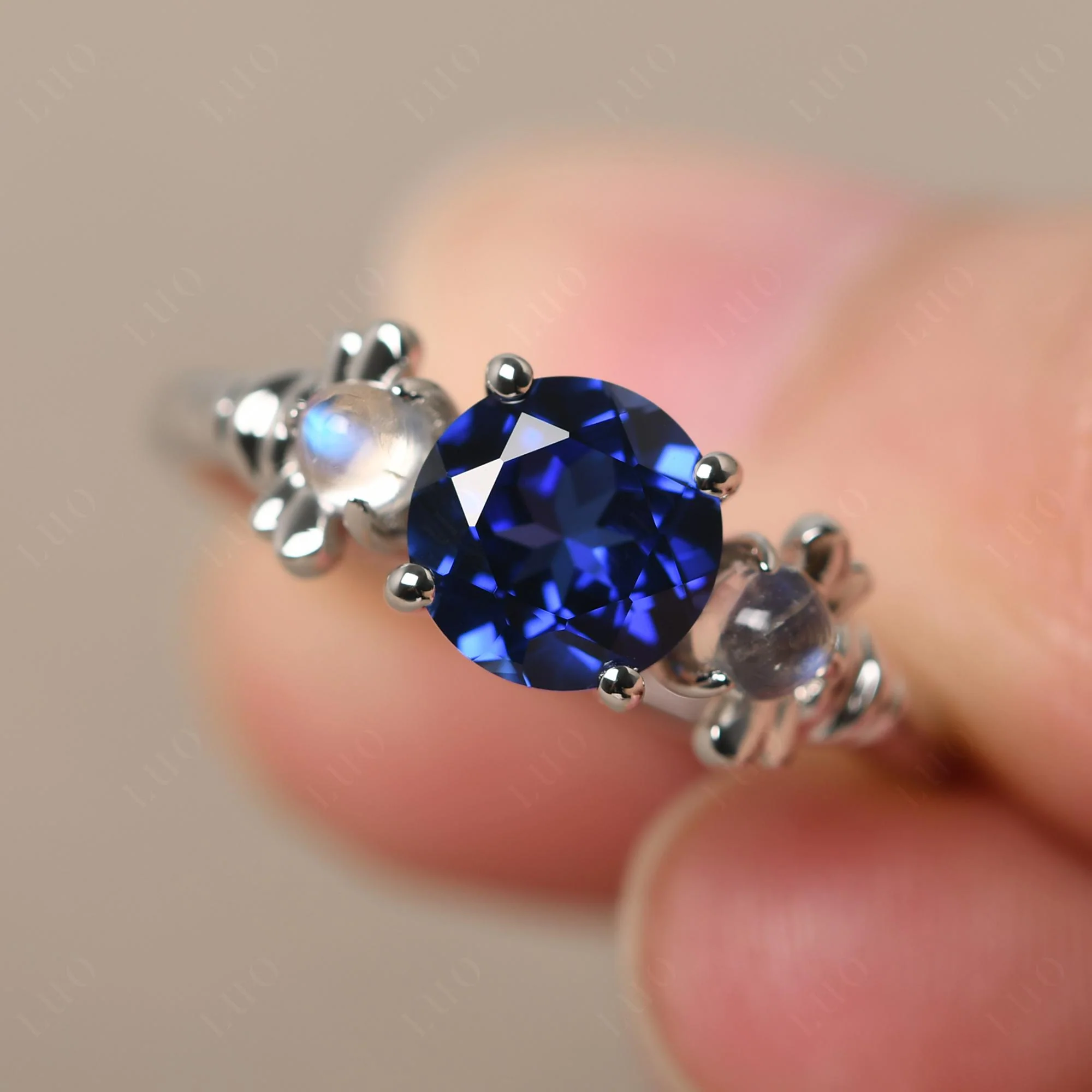Sapphire and Moonstone Bee Ring - Image 10