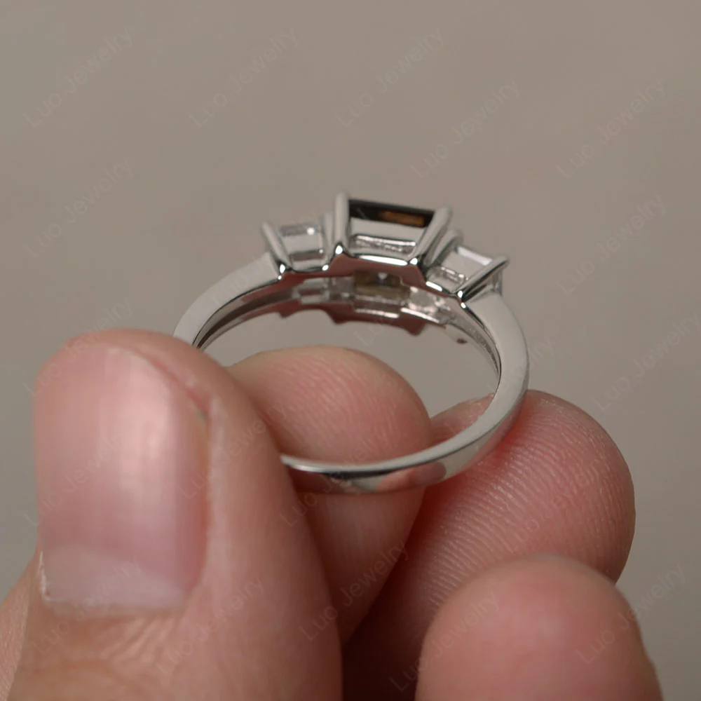 3 Stone Smoky Quartz Ring - Image 2