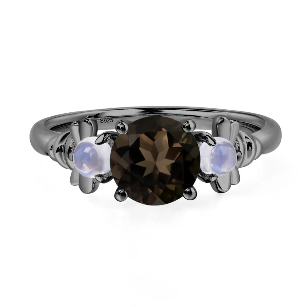 Smoky Quartz and Moonstone Honey Bee Ring - Image 3