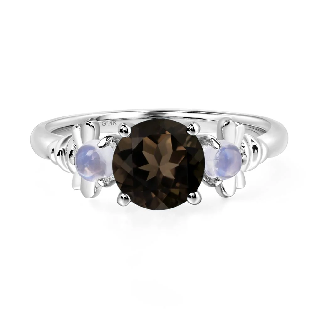 Smoky Quartz and Moonstone Honey Bee Ring - Image 4