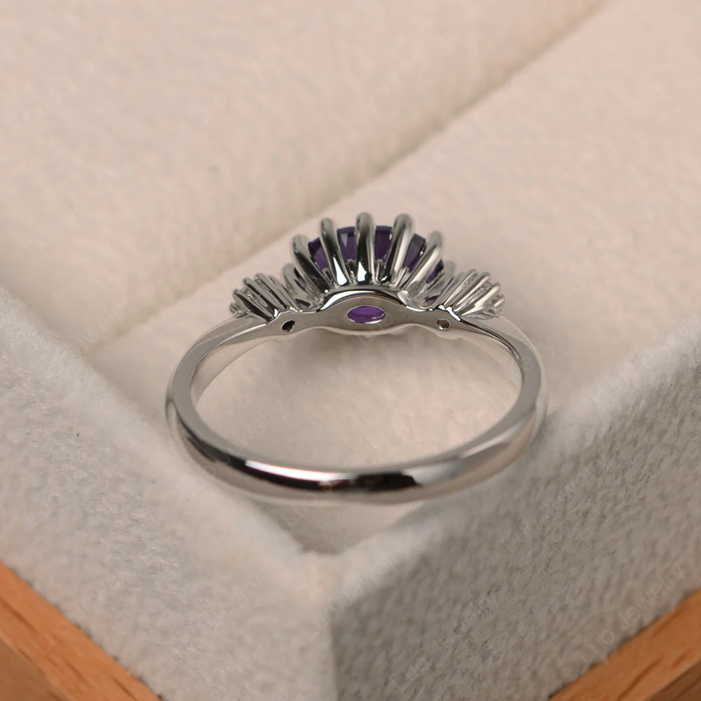 Amethyst Unique Three Stone Ring - Image 3