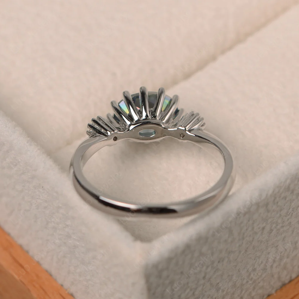 Mystic Topaz Oval East West Engagement Ring - Image 3