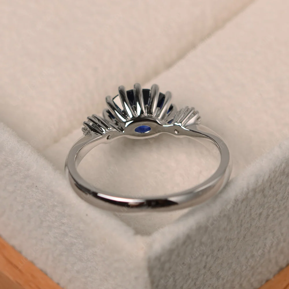 Sapphire Oval East West Engagement Ring - Image 3
